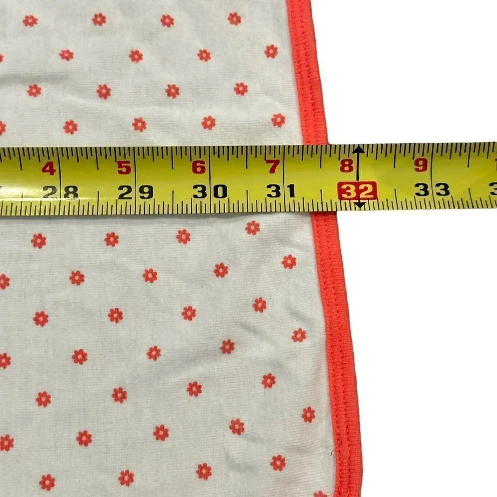 Carters Baby Blanket Stretch Cotton Swaddle Poppy Flowers White Coral 126317‎